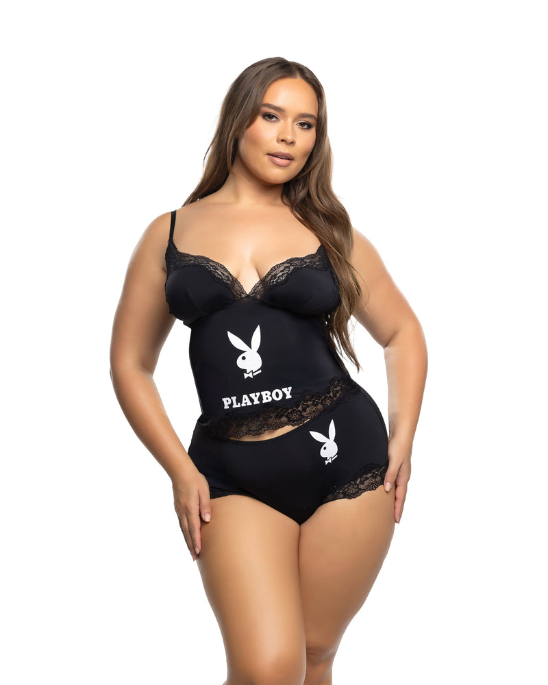 PBLI199 - Cheeky Bunny 2pc Lounge Cami Set - Black / L/XL - image 2