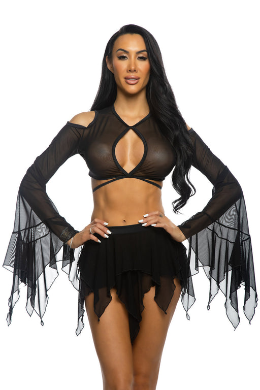 JR166 - Mesh Flow Skirt - Black / L/XL - image 2