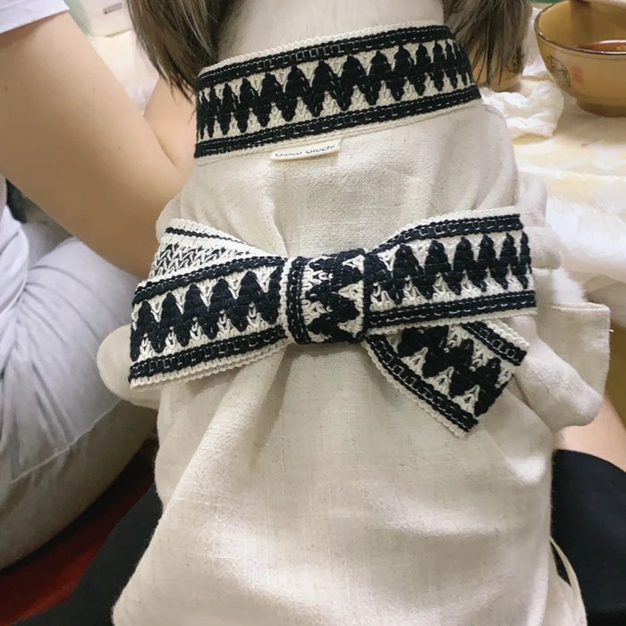 Linen cotton Korean pet costume