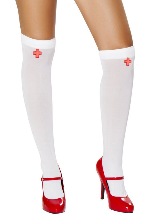ST4758 - Nurse Stockings - White/Red / O/S - image 1