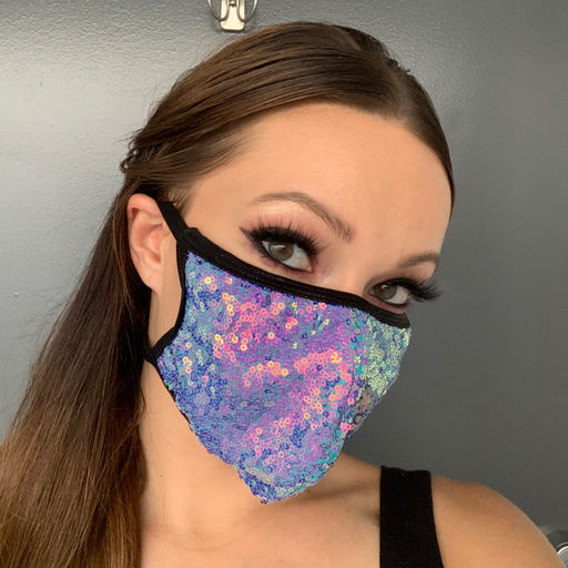 Sequin Face Mask - Baby Blue / O/S - image 1