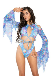 JR160 - Spandex/Mesh Flow Bodysuit - Butterfly / L - image 1