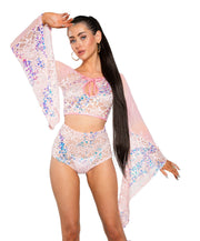JR172 - Sequin Lace High-Waist Short - Baby Blue / L/XL - image 3