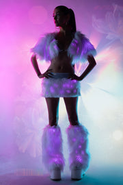 JR232 - Light-Up Faux Fur Shrug - White/Multi Lights / L/XL - image 2