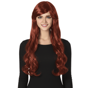 Long Wavy Wig with Bangs - Auburn - image 4