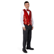 Sequin Vest with Bowtie - Adults - Red / Large - image 1