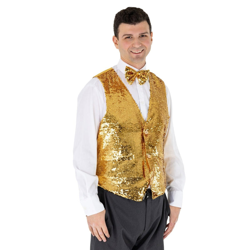 Sequin Vest with Bowtie - Adults - Red / Large - image 3