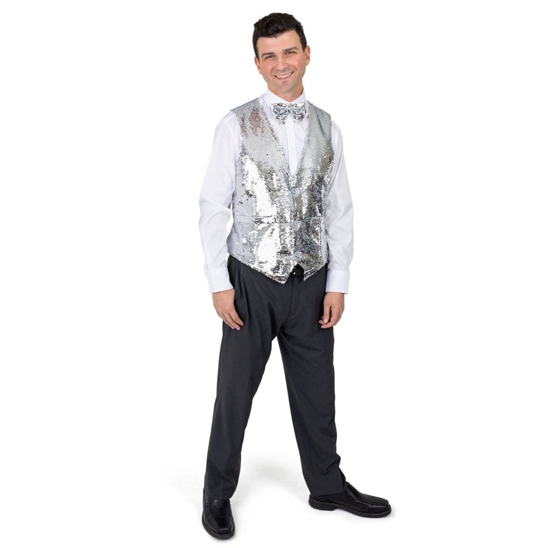Sequin Vest with Bowtie - Adults - Red / Large - image 4