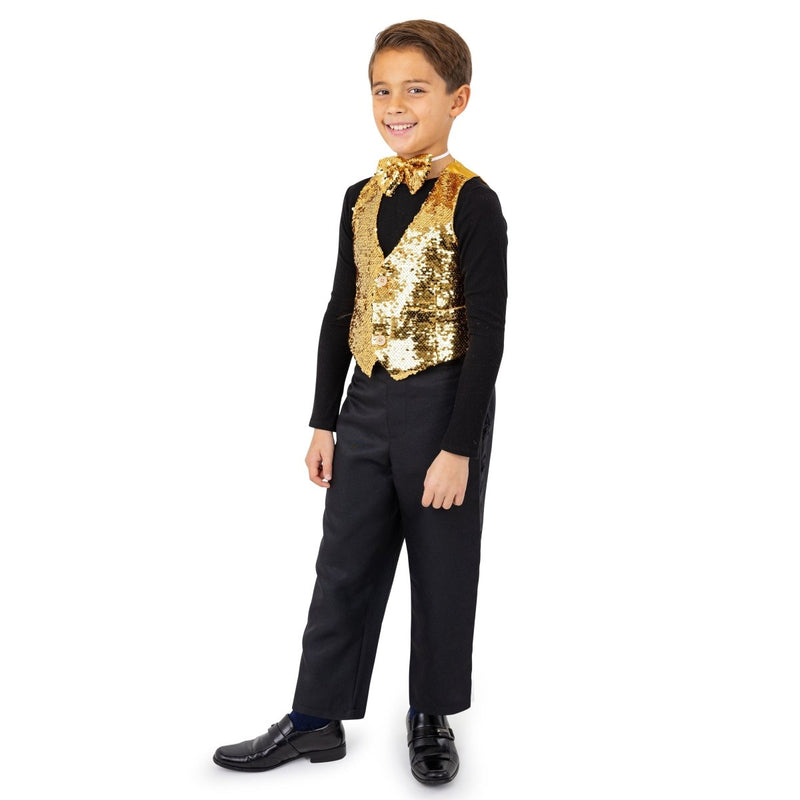 Sequin Vest with Bowtie - Kids - Red / Large - image 2
