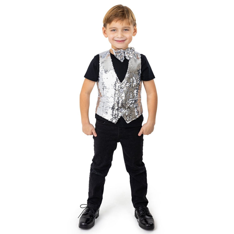 Sequin Vest with Bowtie - Kids - Red / Large - image 3