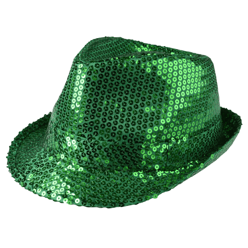 Sequined Fedora Hat - Lime Green - image 11
