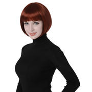 Short Bob Wig with Bangs - Auburn - image 2