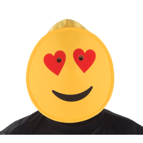 Smiling Hearts Emoji Mask - Adults - image 1