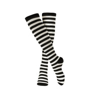 Striped Cotton Socks for Adults - Black and White - image 1