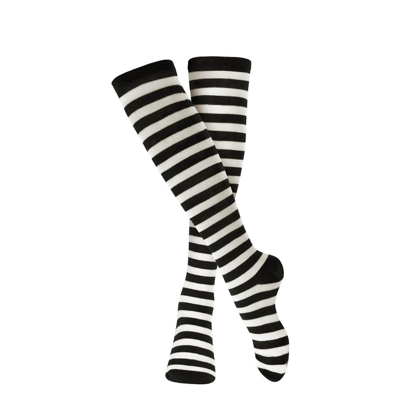 Striped Cotton Socks for Adults - Black and White - image 1