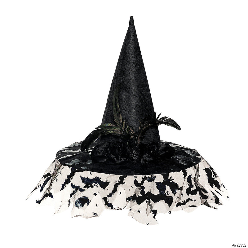WITCH HAT DELUXE W VEIL BLK - image 1