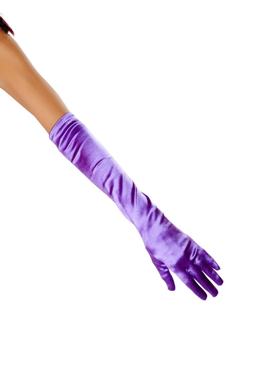 Purple Satin Gloves - image 1