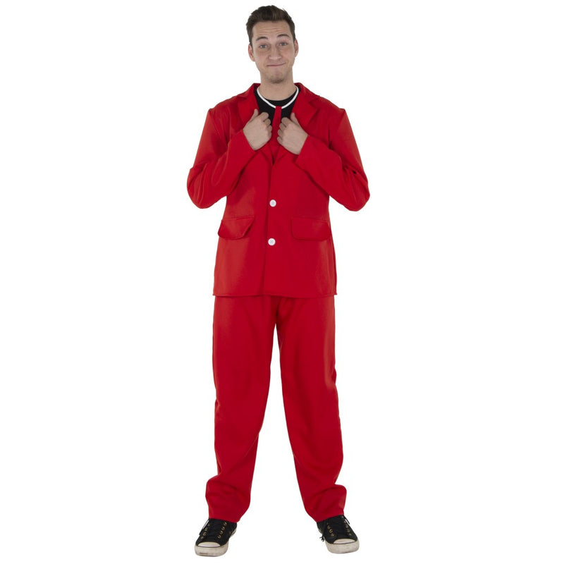 Red 3 Piece Suit for Adults | Costume-shop.com - Medium / Neon Red - image 2