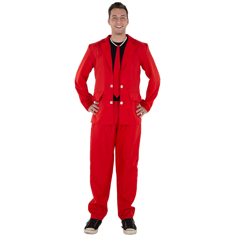 Red 3 Piece Suit for Adults | Costume-shop.com - Medium / Neon Red - image 1