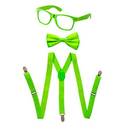 Neon Suspender, Bow-tie, Sunglasses, Accessory Set For Adults - Adults / Red - image 3