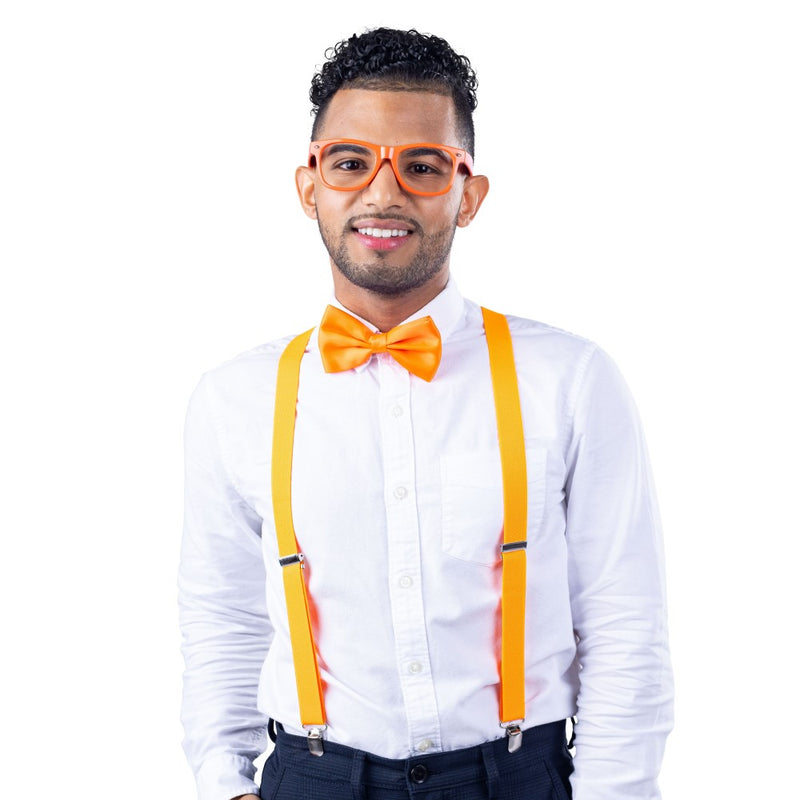 Neon Suspender, Bow-tie, Sunglasses, Accessory Set For Adults - Adults / Red - image 11