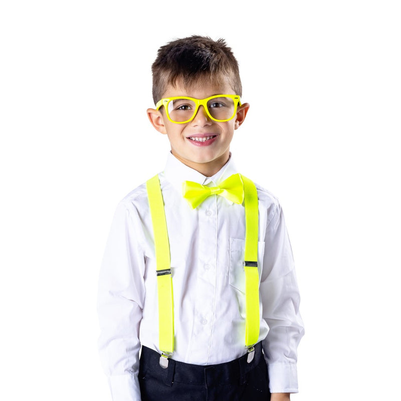 Neon Suspender, Bow-tie, Sunglasses, Accessory Set For Kids - Kids / Green - image 9