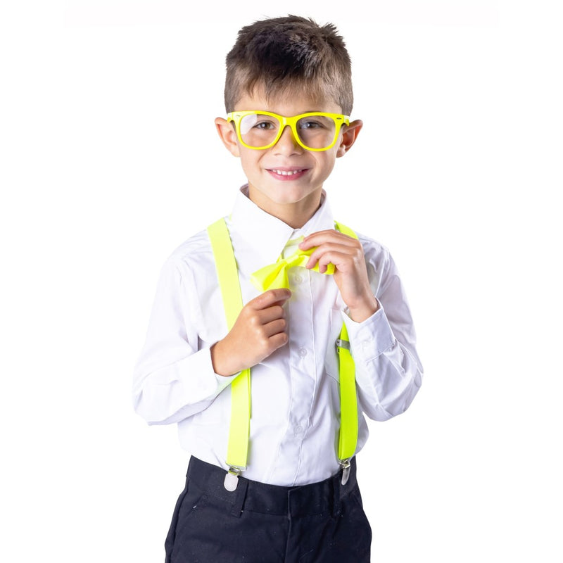 Neon Suspender, Bow-tie, Sunglasses, Accessory Set For Kids - Kids / Green - image 7