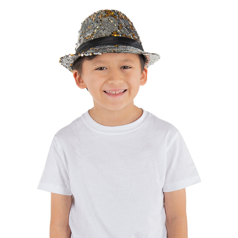 Sequin Party Fedora Hat | Costume-shop.com - Gold - image 5