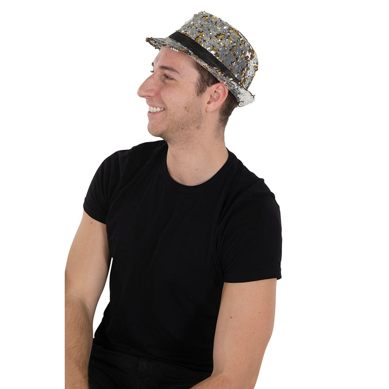 Sequin Party Fedora Hat | Costume-shop.com - Gold - image 7