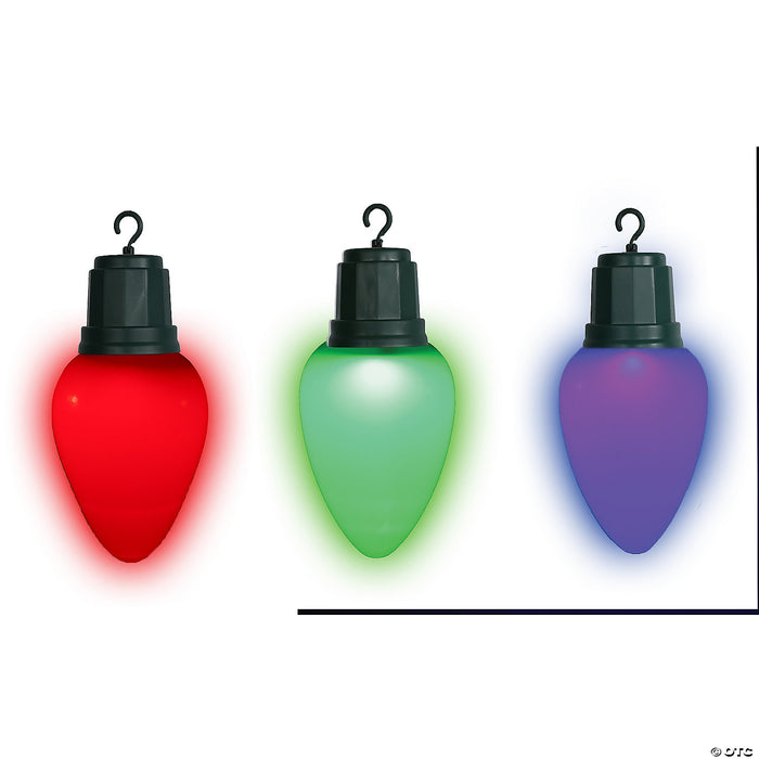 13" Hanging Christmas Light Bulb Set with Timer - 3 Pc.