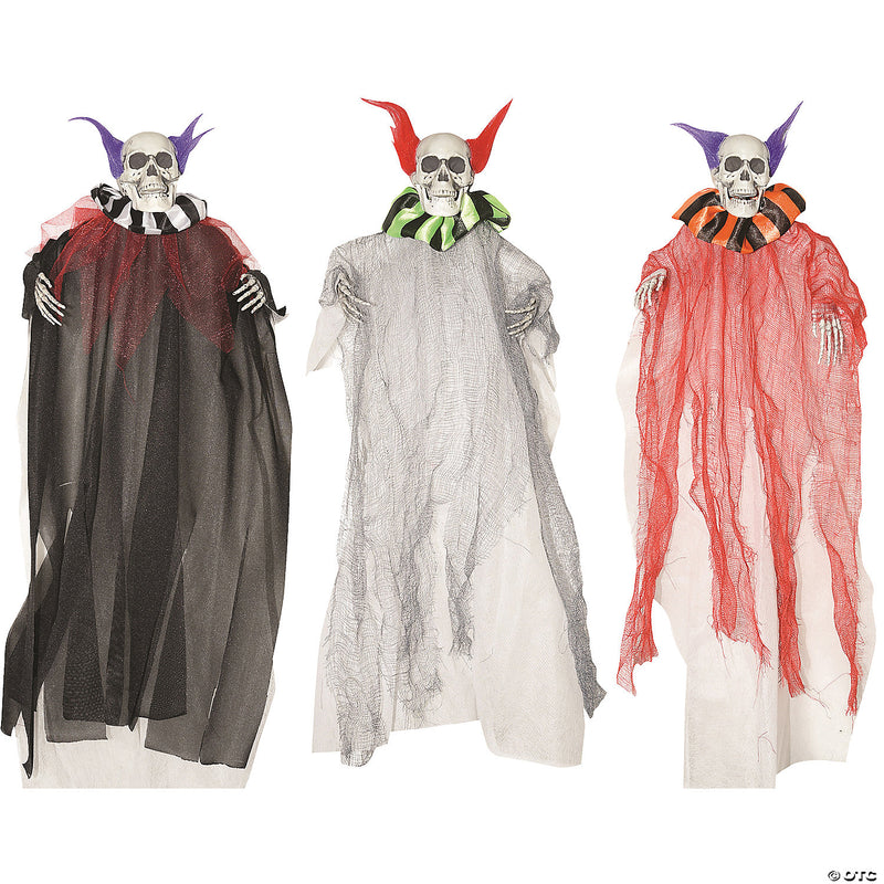 18" Skeleton Clown Hanging Decorations - Set of 3 - image 1