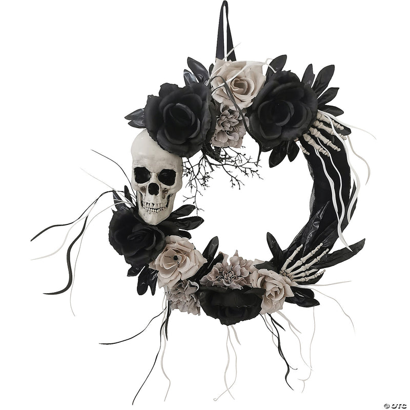 18" Skull & Roses Wreath - image 1