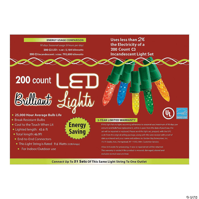 200L Multi-Color Holiday LED Lights - C3 Style