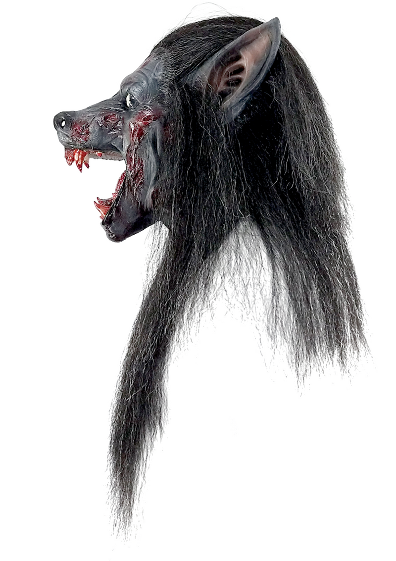 Black Wolf Costume Latex Mask - One Size Fits Most - image 4