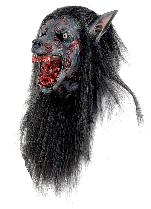 Black Wolf Costume Latex Mask