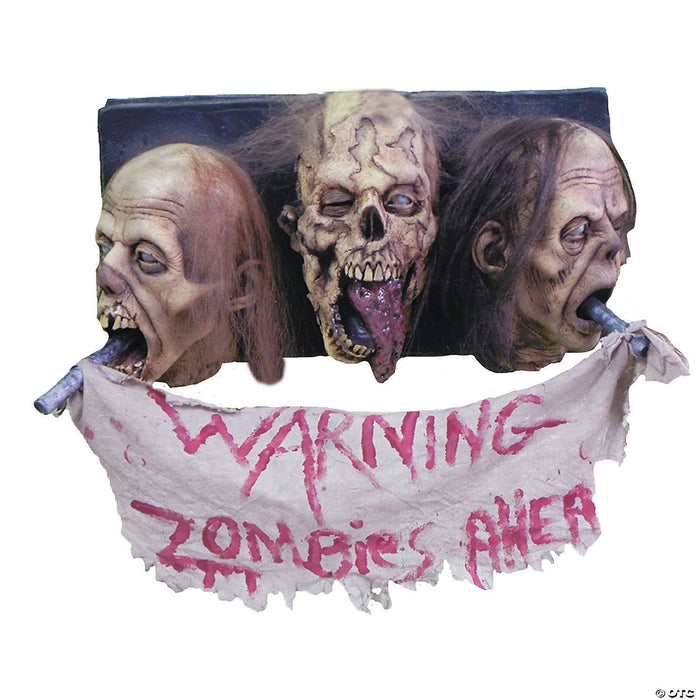 3-Faced Zombie Wall Plaque Halloween Decoration