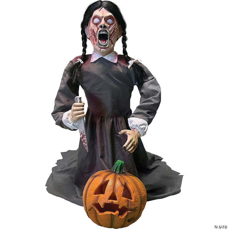 36" Lunging Pumpkin Carver Animated Prop - image 1