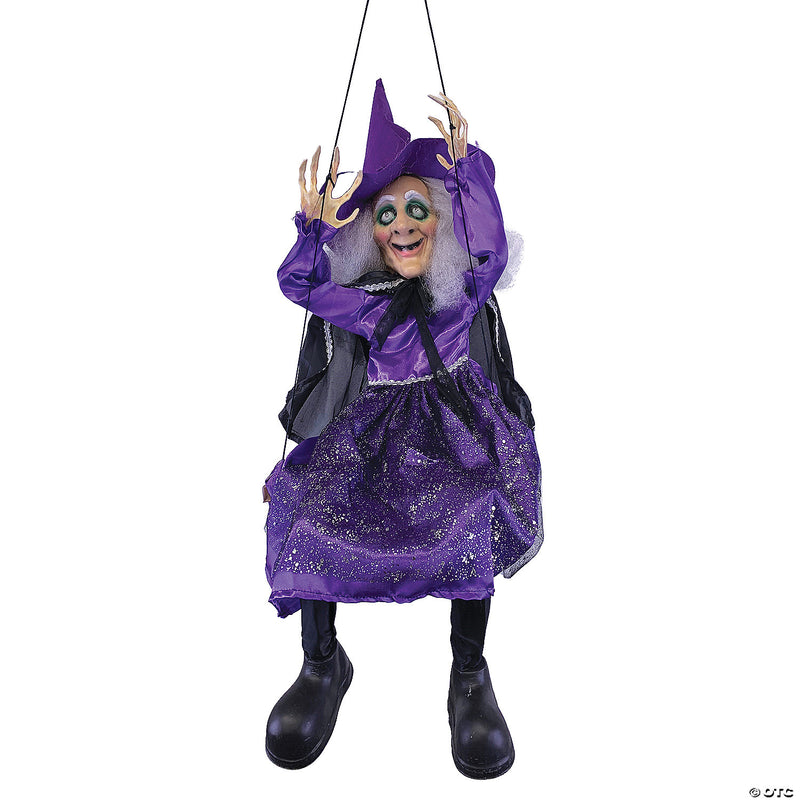 39" Hanging Kicking Witch On Swing Decoration - image 1