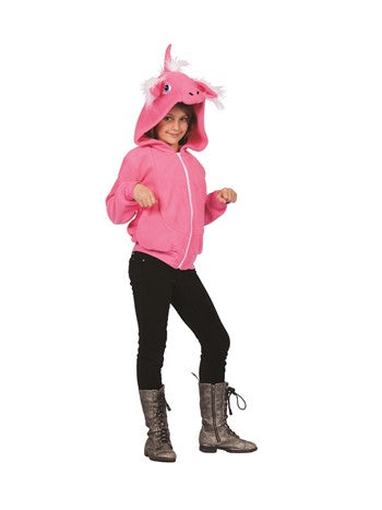 Diva Pink Unicorn Hoodie Kid L