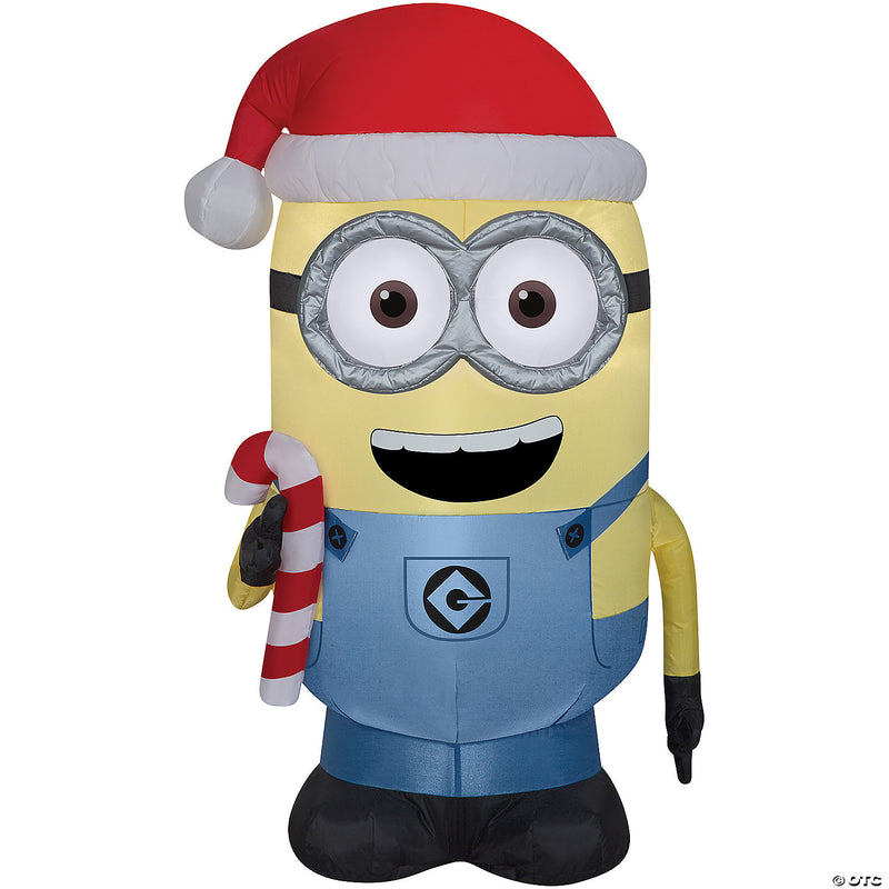 42" Blow Up Inflatable Despicable Me Dave With Candy Cane Outdoor Yard Decoration - image 1