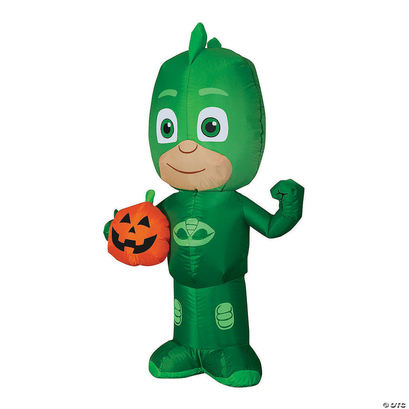 42" Blow Up Inflatable PJ Masks Gekko with Jack-O'-Lantern Outdoor Halloween Yard Decoration - image 1