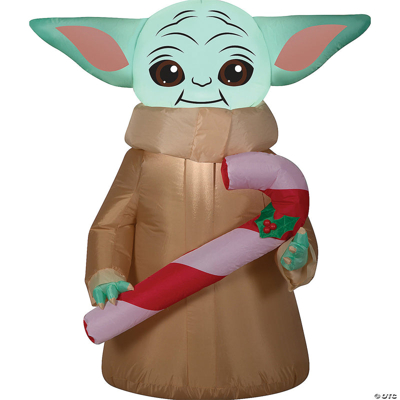 42" Inflatable The Child with Candy Cane Yard Decoration - image 1