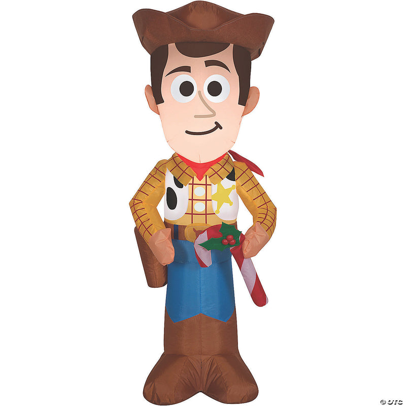 42" Blow Up Inflatable Woody with Candy Cane Outdoor Yard Decoration - image 1