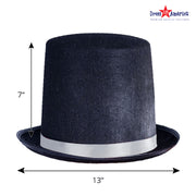 Tuxedo Top Hat Silver Trim Adult | Costume-Shop.com - Silver - image 2