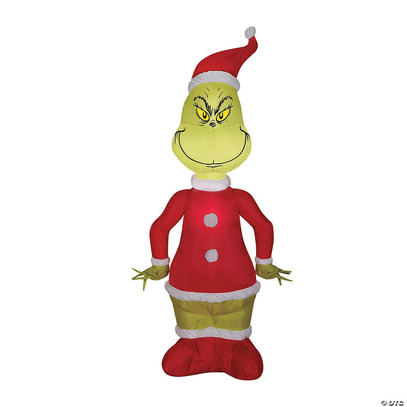 48" Blow Up Inflatable Grinch in Santa Suit Outdoor Yard Decoration - image 1