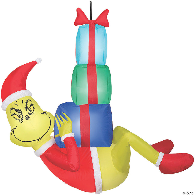 48" Blow Up Inflatable Hanging Grinch Yard Decoration