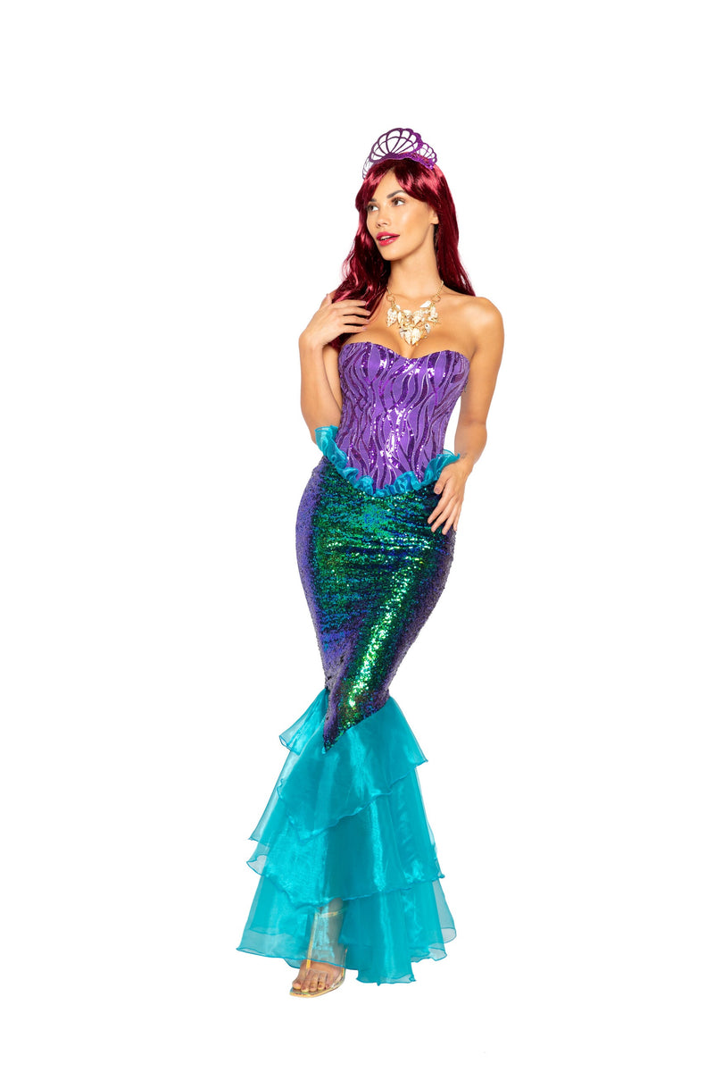 Majestic Mermaid Costume | Costume-Shop.com - Purple/Aqua / S - image 1
