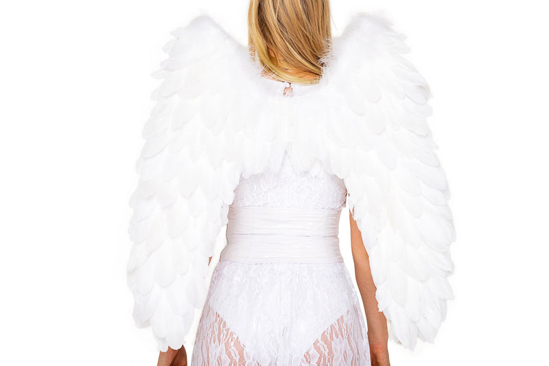 Deluxe Feathered Wings | Costume-Shop.com - White / O/S - image 1