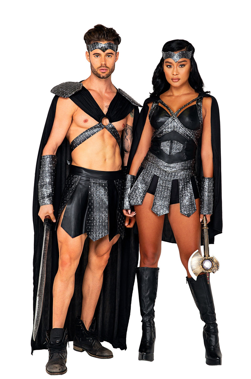 4pc Valiant Gladiator Costume | Costume-Shop.com - Black/Grey / S - image 2