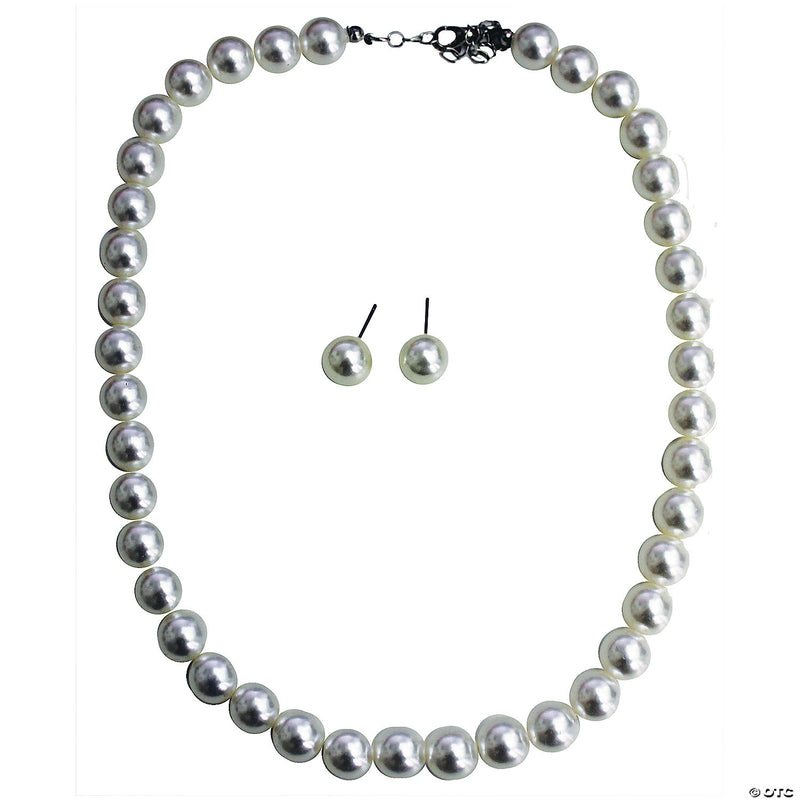 50S Pearl Earring & Necklace Set - image 1